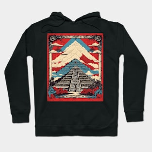 Piramides de Teotihuacan Mexico Vintage Poster Tourism Hoodie